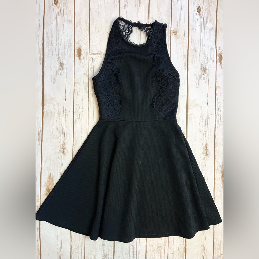 Miami Black Lace Detailing Sleeveless Dress Size XS